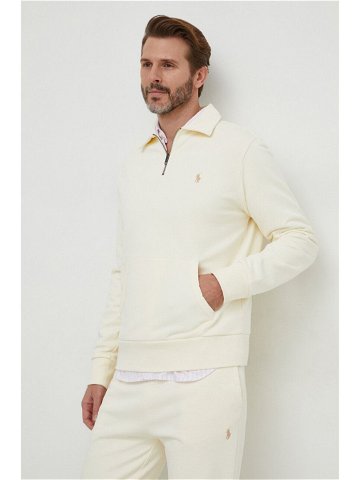 Bavlněná mikina Polo Ralph Lauren pánská béžová barva hladká