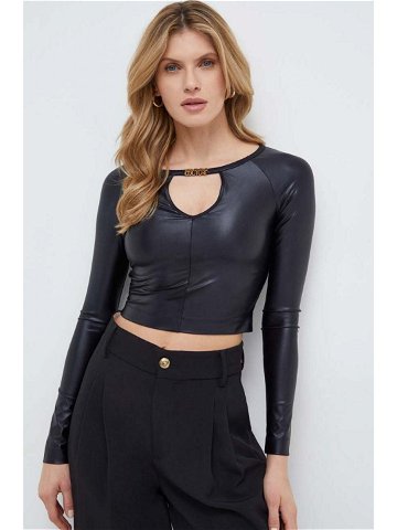 Tričko s dlouhým rukávem Versace Jeans Couture černá barva 76HAM204 J0079