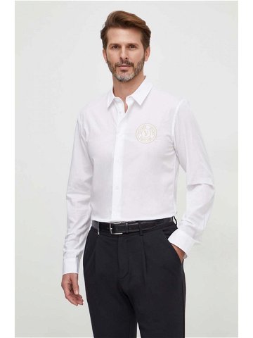 Košile Versace Jeans Couture pánská bílá barva slim s klasickým límcem 76GALYS2 CN002