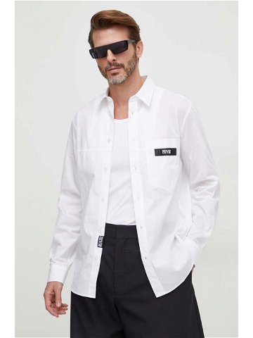 Bavlněná košile Versace Jeans Couture bílá barva regular s klasickým límcem 76GALY19 CN002