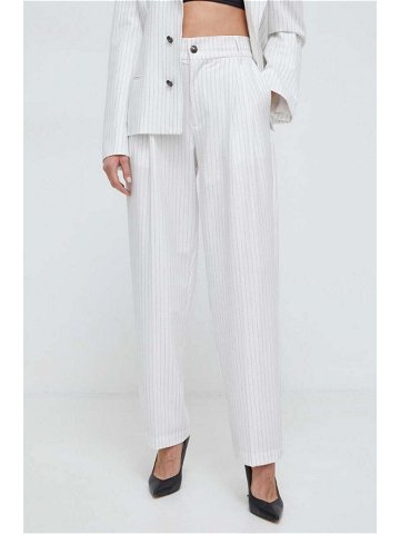 Kalhoty Versace Jeans Couture dámské bílá barva široké high waist 76HAA115 N0335