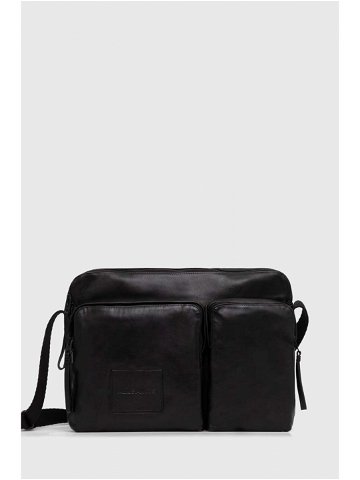 Kožená taška AllSaints černá barva