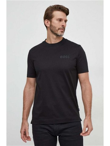 Bavlněné tričko BOSS černá barva 50504557