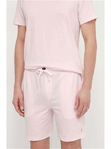 Pyžamové šortky Polo Ralph Lauren pánské růžová barva 714931652