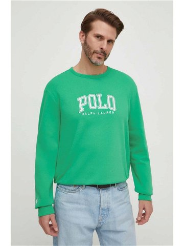 Mikina Polo Ralph Lauren pánská zelená barva s potiskem 710934715