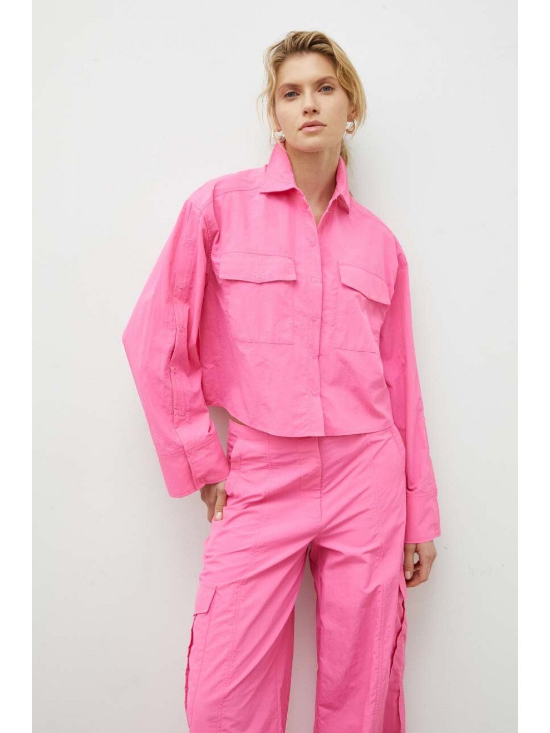 Košile 2NDDAY dámská růžová barva relaxed s klasickým límcem