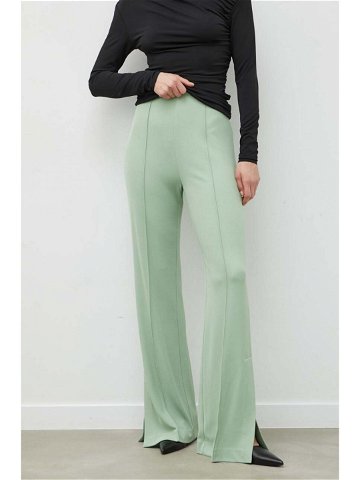 Kalhoty Day Birger et Mikkelsen dámské zelená barva široké high waist