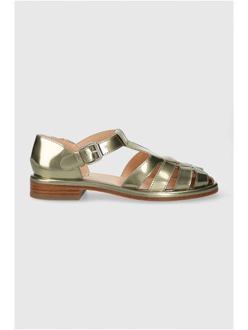 Kožené sandály AGL ALISO dámské zlatá barva D763007PCPLATE0244