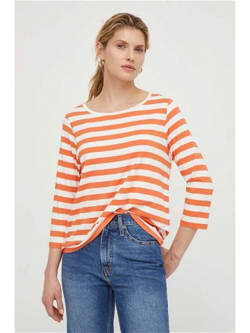 Tričko s dlouhým rukávem Marc O Polo oranžová barva