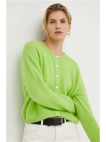 Vlněný svetr American Vintage zelená barva hřejivý