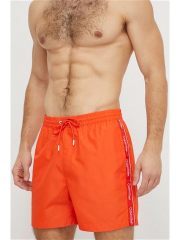 Plavkové šortky Calvin Klein oranžová barva KM0KM00955