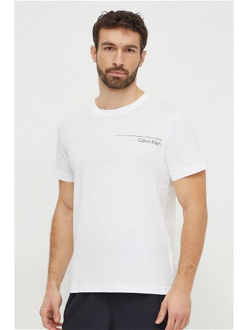 Bavlněné tričko Calvin Klein bílá barva s potiskem KM0KM00964