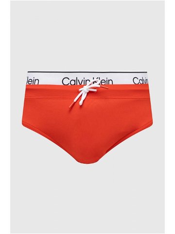 Plavky Calvin Klein červená barva KM0KM00959