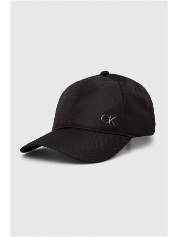 Kšiltovka Calvin Klein černá barva hladká