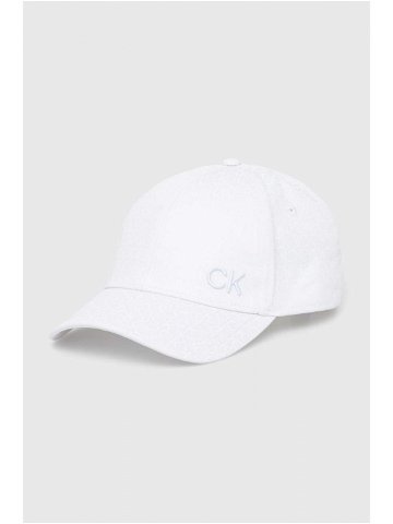Bavlněná baseballová čepice Calvin Klein bílá barva s aplikací K60K611999