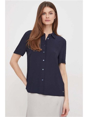 Košile Tommy Hilfiger dámská tmavomodrá barva regular s klasickým límcem WW0WW41831