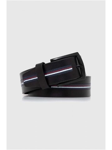 Kožený pásek Tommy Hilfiger pánský tmavomodrá barva AM0AM12164