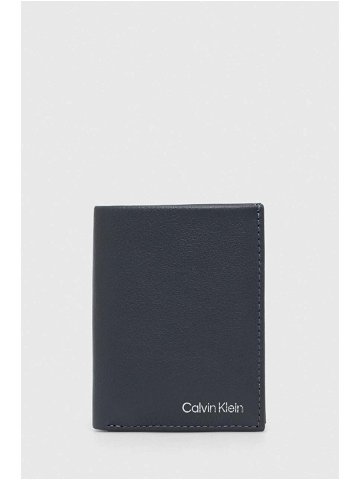 Kožená peněženka Calvin Klein šedá barva K50K511664