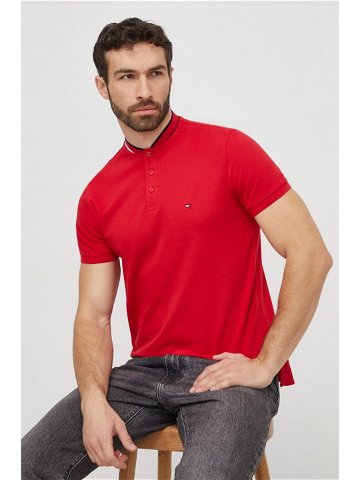 Polo tričko Tommy Hilfiger červená barva MW0MW34752