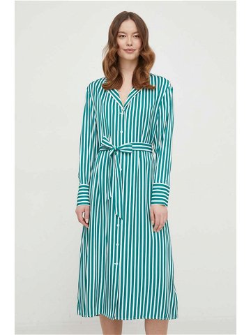 Šaty Tommy Hilfiger zelená barva midi oversize WW0WW41594