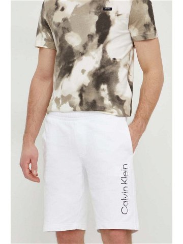 Bavlněné šortky Calvin Klein bílá barva K10K112967