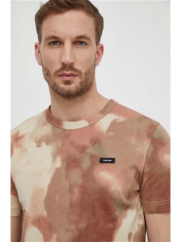 Bavlněné tričko Calvin Klein béžová barva K10K112759
