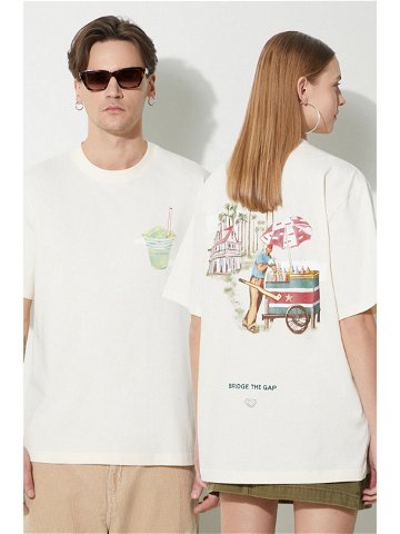 Bavlněné tričko Filling Pieces Ice Vendor béžová barva s potiskem 74434019936