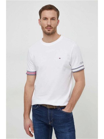 Bavlněné tričko Tommy Hilfiger bílá barva s potiskem