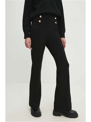 Kalhoty Answear Lab dámské černá barva zvony high waist