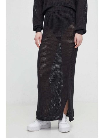 Bavlněná sukně Tommy Jeans černá barva maxi DW0DW17878