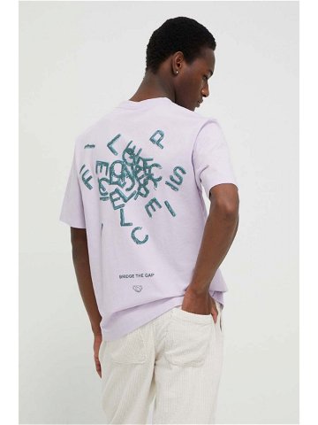 Bavlněné tričko Filling Pieces fialová barva s potiskem 74405001651