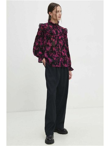 Košile Answear Lab dámská růžová barva regular se stojáčkem