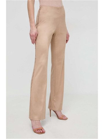 Kalhoty Guess ORNELLA dámské béžová barva zvony high waist W4RB41 WE0L0