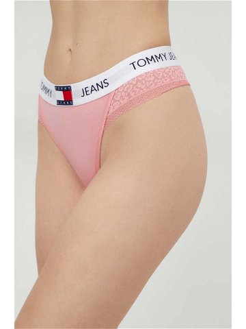Tanga Tommy Jeans růžová barva UW0UW05159