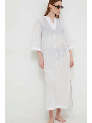 Bavlněné plážové šaty Calvin Klein bílá barva KW0KW02437