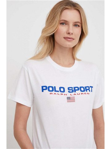 Bavlněné tričko Polo Ralph Lauren bílá barva 211936915
