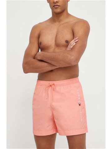Plavkové šortky Tommy Hilfiger růžová barva UM0UM03258