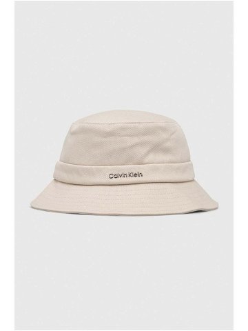 Bavlněná čepice Calvin Klein béžová barva K60K611872