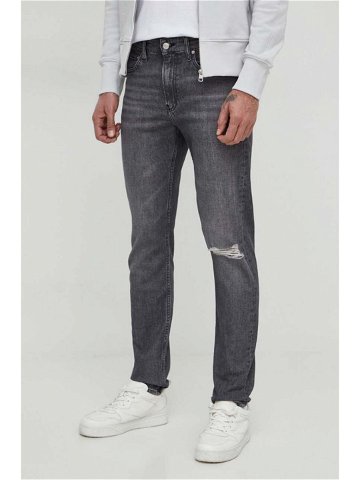 Džíny Calvin Klein Jeans pánské šedá barva