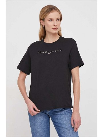 Bavlněné tričko Tommy Jeans černá barva DW0DW17836
