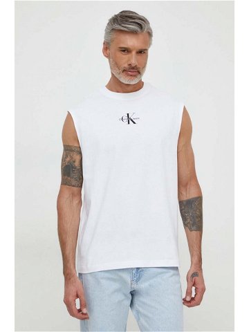 Bavlněné tričko Calvin Klein Jeans bílá barva J30J325211
