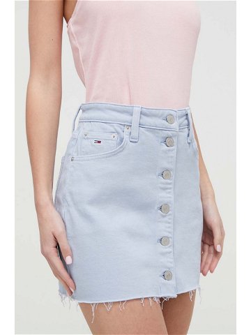Džínová sukně Tommy Jeans mini pouzdrová DW0DW17871