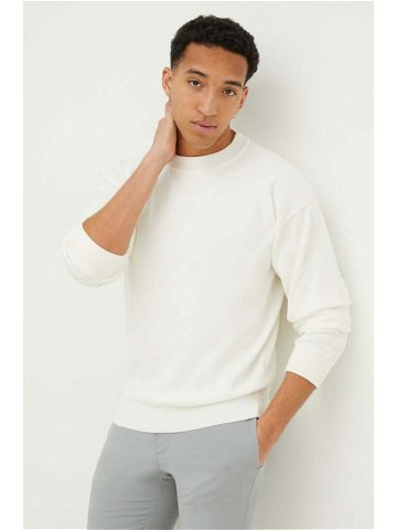 Bavlněný svetr HUGO béžová barva lehký