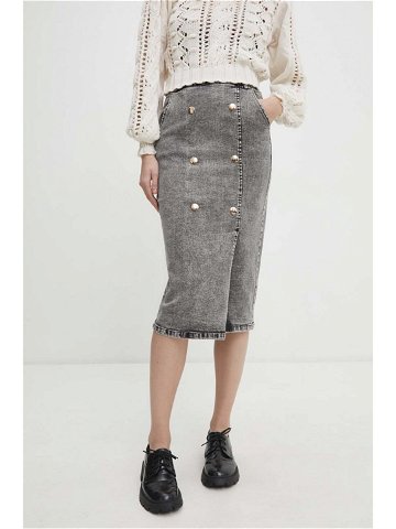 Džínová sukně Answear Lab černá barva mini pouzdrová