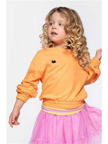 Dětská bavlněná mikina Coccodrillo oranžová barva s aplikací