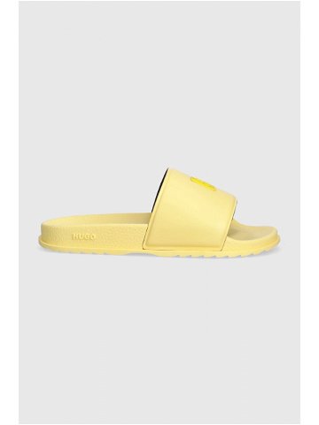 Pantofle HUGO Match dámské žlutá barva 50517507