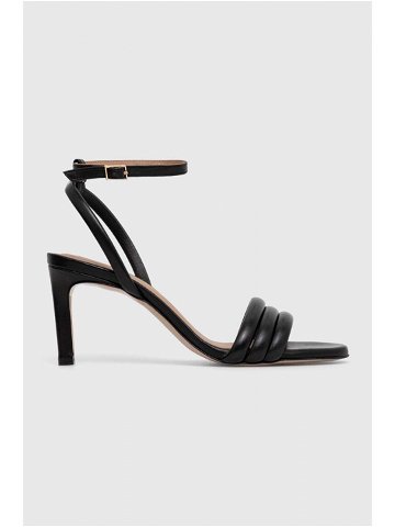 Kožené sandály BOSS Janet černá barva 50516304