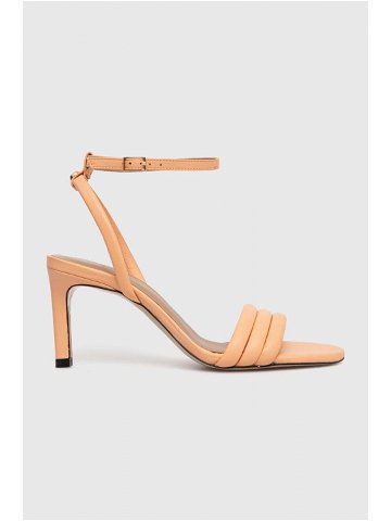 Kožené sandály BOSS Janet oranžová barva 50516304