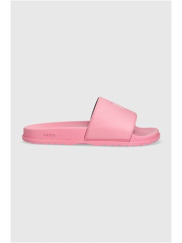 Pantofle HUGO Match dámské růžová barva 50517507