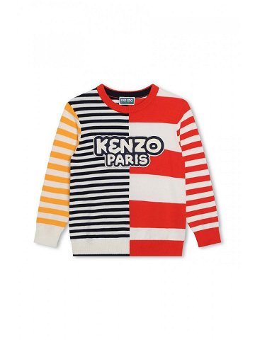 Dětský bavlněný svetr Kenzo Kids červená barva lehký